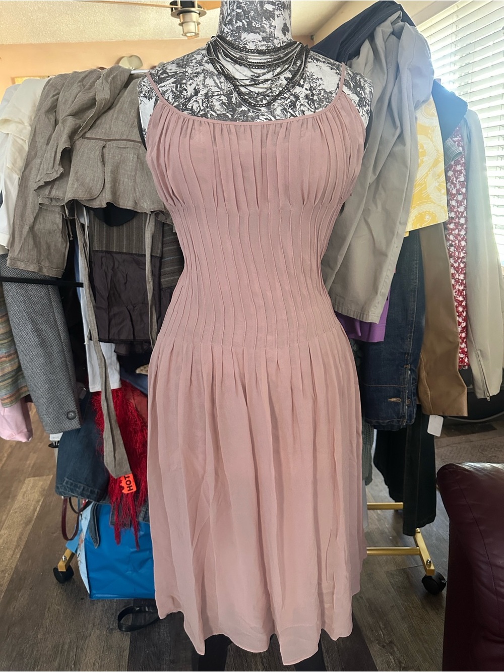 Catherines Dusty Rose Pleated Midi Dress